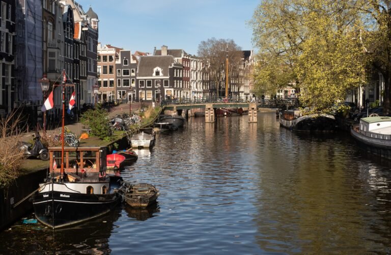 Historic canal houses along Brouwersgracht and Keizersgracht in Amsterdam