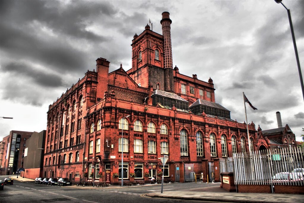 Cains Brewery brick buildings in Liverpool’s Baltic Triangle