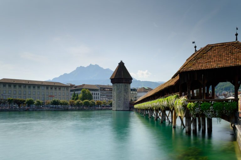 Chapel Bridge and Water Tower over the Reuss in Lucerne