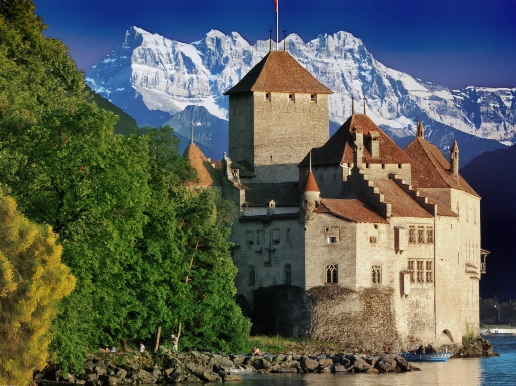 Château de Chillon on the shore of Lake Geneva near Montreux