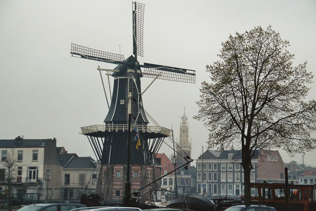 De Adriaan windmill beside the Spaarne in Haarlem