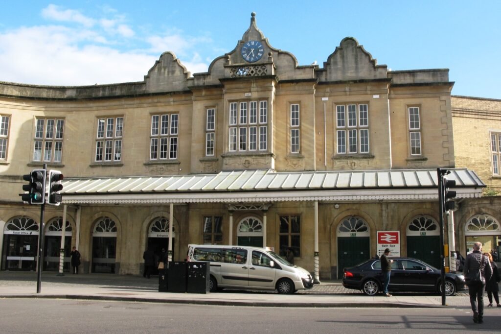 Bath Spa railway station entrance on Dorchester Street