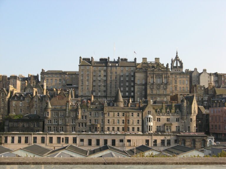 Edinburgh Old Town rising above Waverley Station