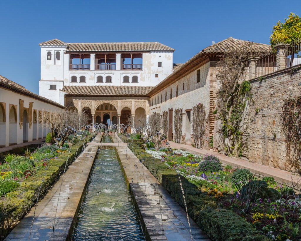 Patio de la Acequia garden and water channel at the Generalife in Granada