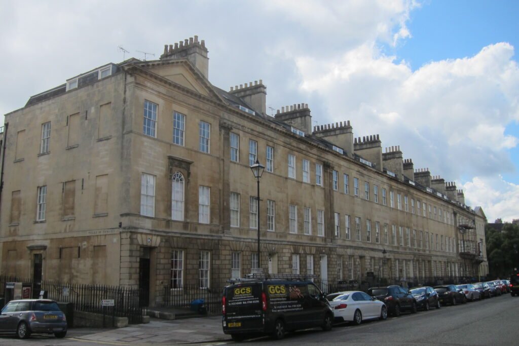 Georgian buildings lining Great Pulteney Street in Bath