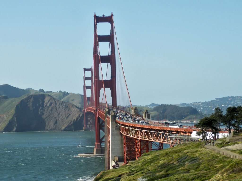 Golden Gate Bridge viewed from the San Francisco shoreline