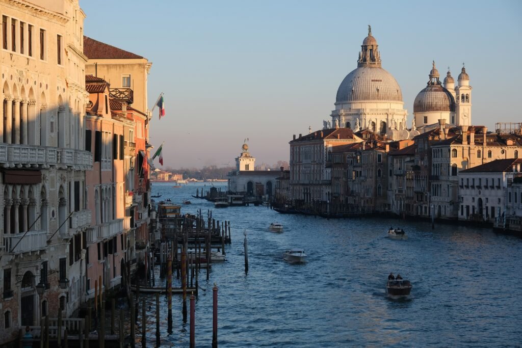 Grand Canal and Santa Maria della Salute seen from the Accademia Bridge in Venice
