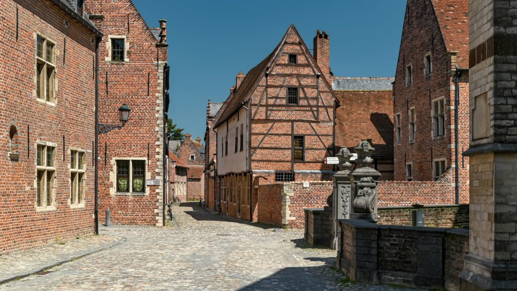 Historic brick buildings and lanes in Leuven’s Great Beguinage