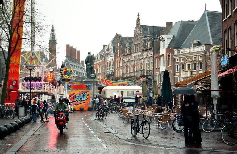 Grote Markt in Haarlem with historic buildings around the square