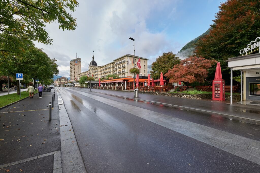 Höheweg street and promenade in central Interlaken