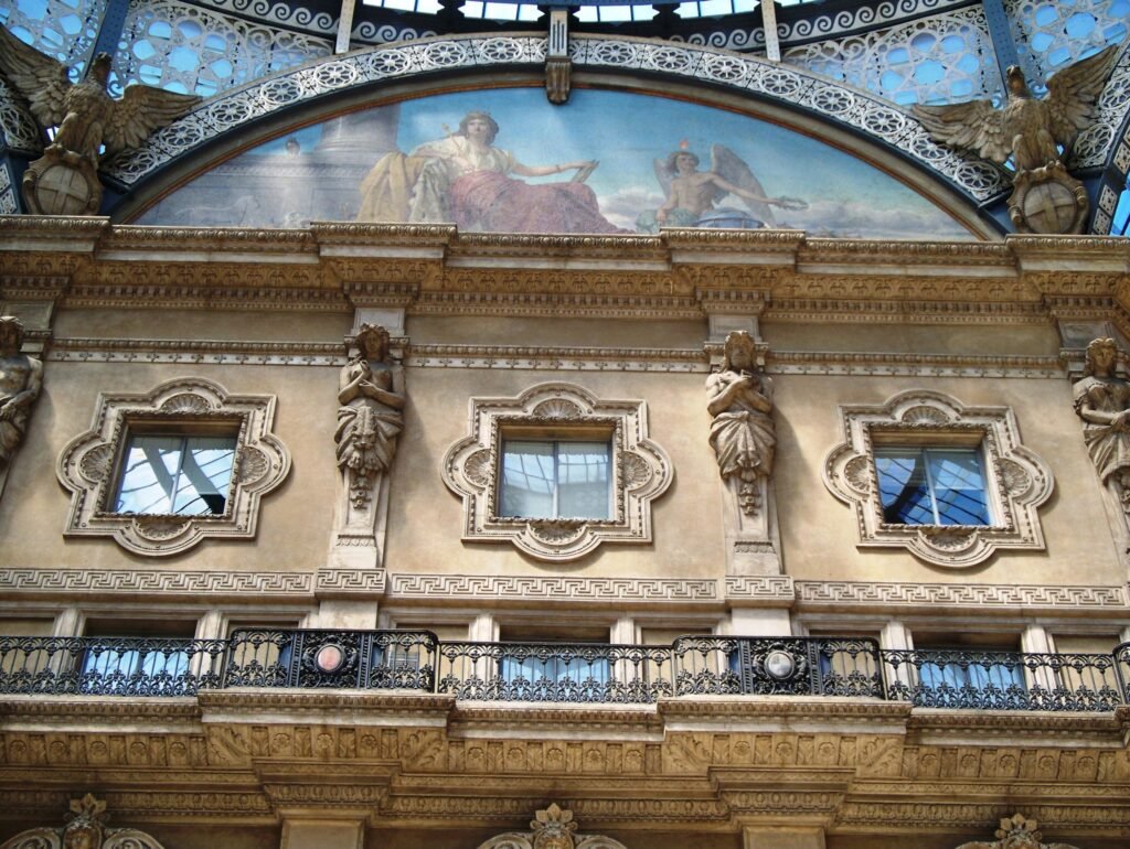 Interior arcade of Galleria Vittorio Emanuele II in Milan