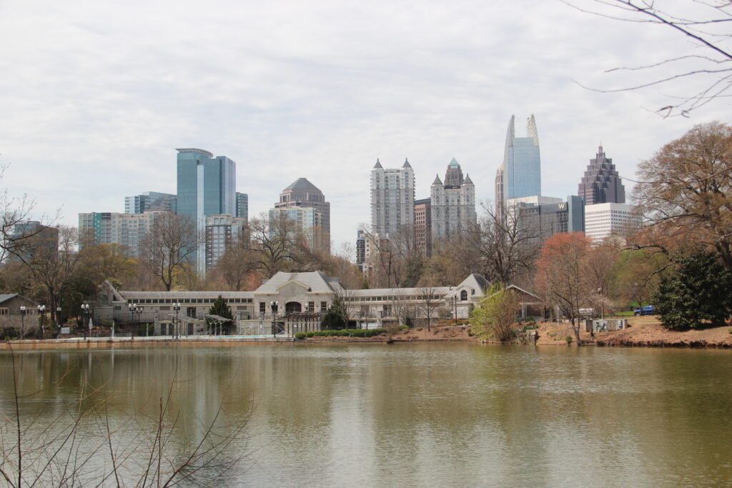 Midtown Atlanta skyline seen across Piedmont Park