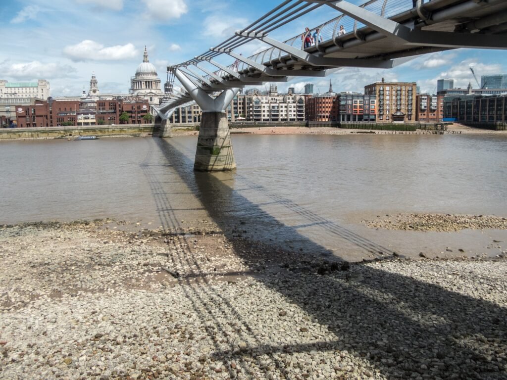 Millennium Bridge crossing the Thames toward St Paul’s Cathedral in London