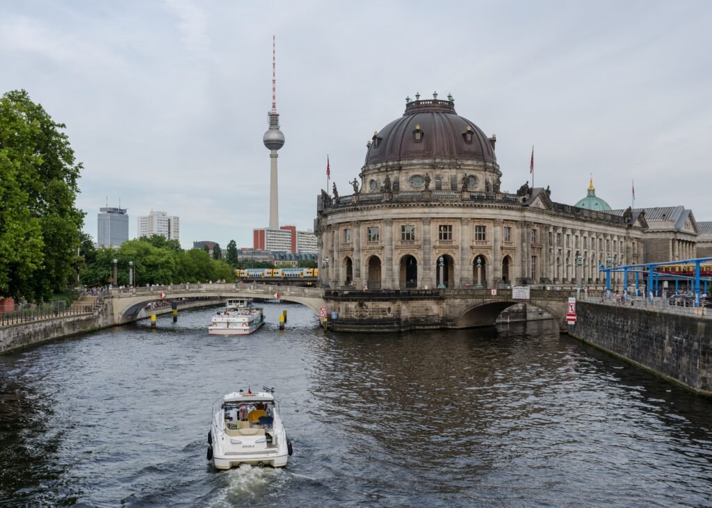 Bode Museum on Museum Island beside the Spree in Berlin