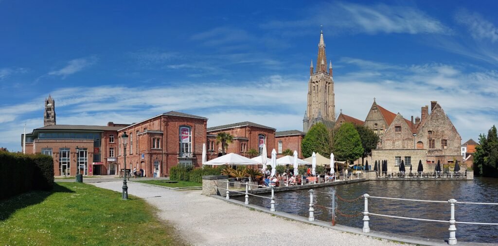 Old Saint John's Hospital and the Reie canal in Bruges
