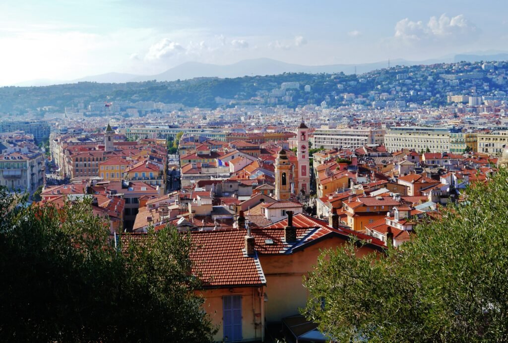 Panoramic view over Nice and the Baie des Anges from Castle Hill