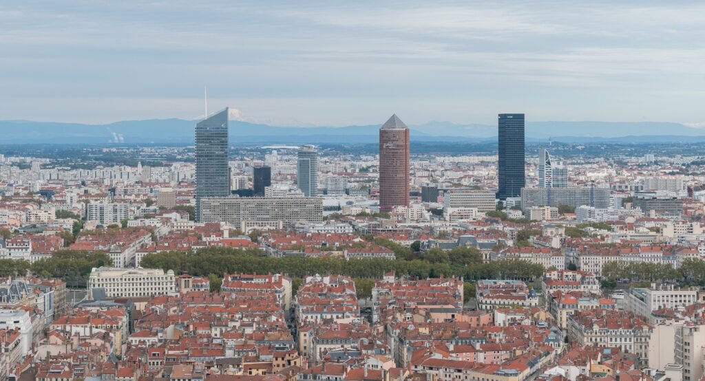 Panoramic view across Lyon from the Fourvière hill