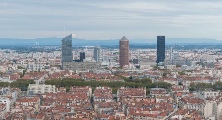 Panoramic view across Lyon from the Fourvière hill