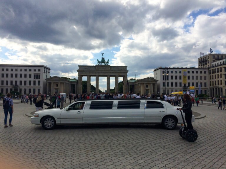 Brandenburg Gate viewed across Pariser Platz in Berlin