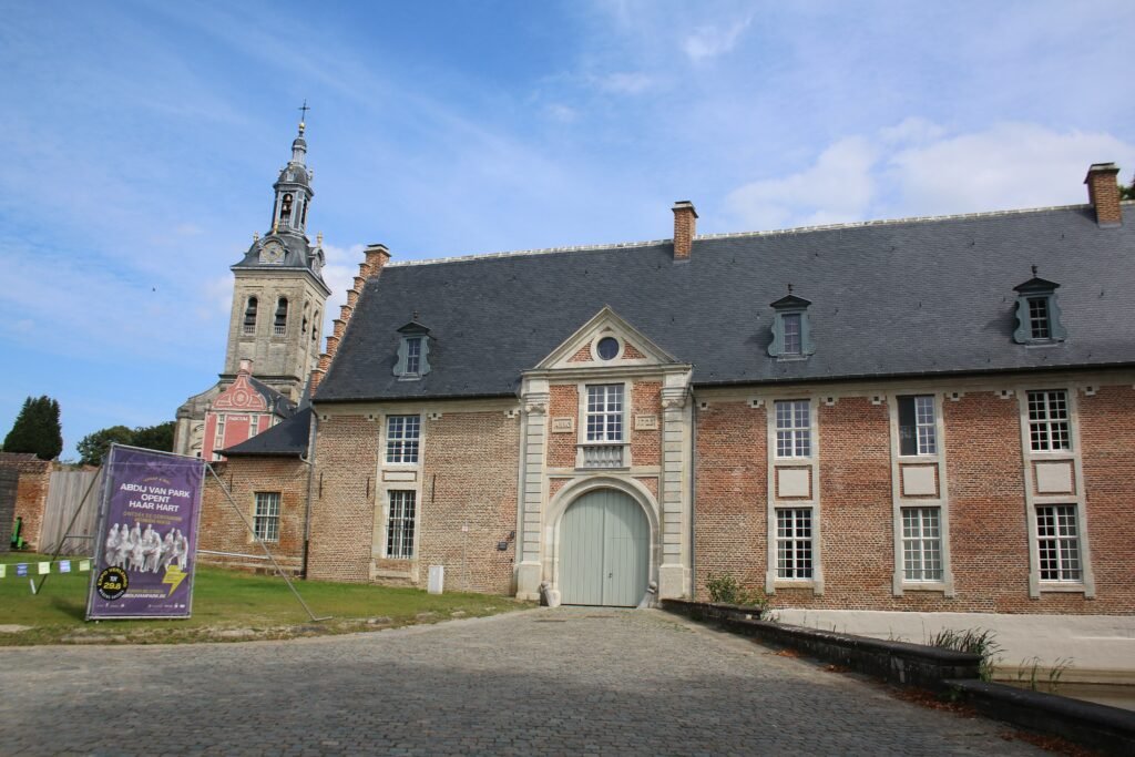 Historic brick buildings at Park Abbey near Leuven
