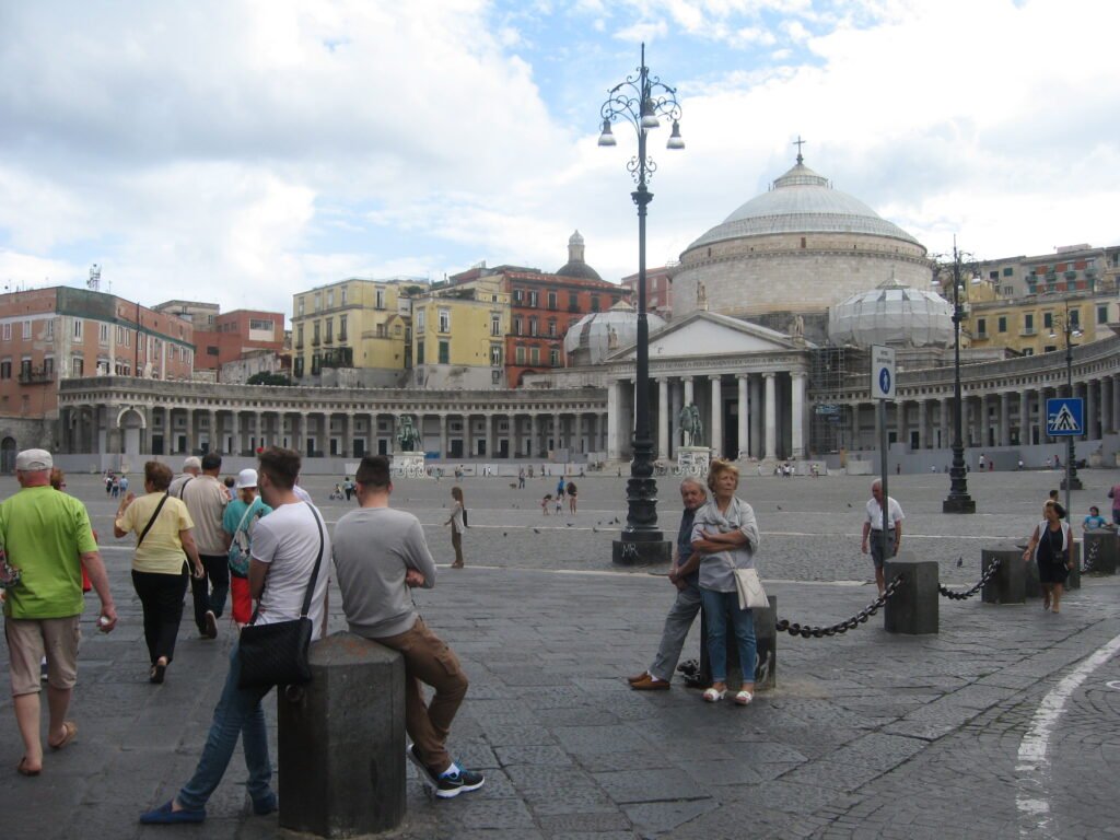 Piazza del Plebiscito in Naples with the colonnade of San Francesco di Paola