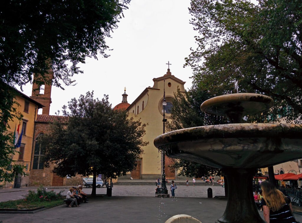 Piazza Santo Spirito and the Basilica of Santo Spirito in Florence