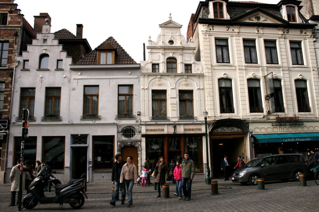 Place Sainte-Catherine streetscape in Brussels