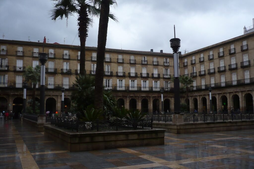 Plaza Nueva arcades and central square in Bilbao Casco Viejo