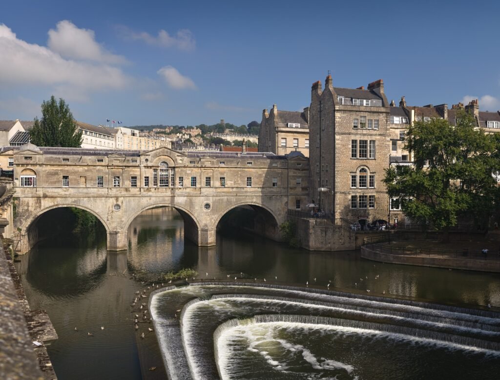 Pulteney Bridge crossing the River Avon in Bath