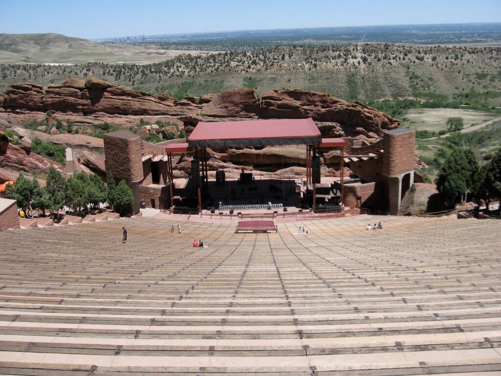 Red Rocks Amphitheatre seating and stage west of Denver