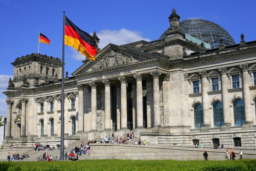 Reichstag building and glass dome in Berlin