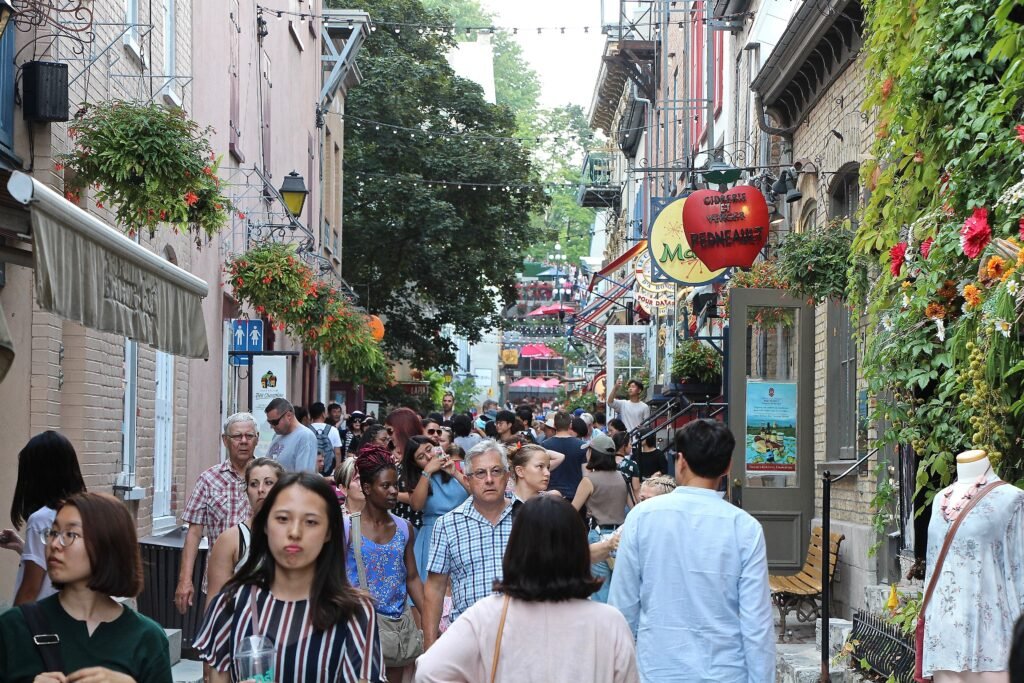 Pedestrian street on Rue du Petit-Champlain in Lower Town Quebec City
