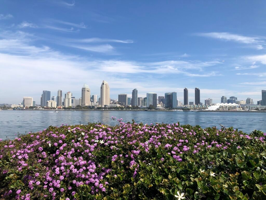 San Diego skyline viewed across the bay from Coronado