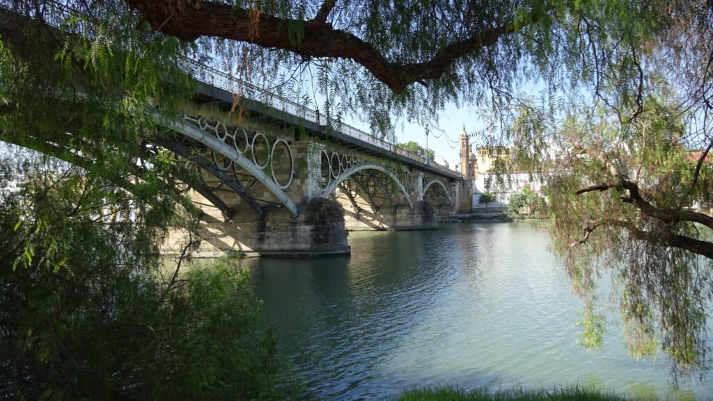 Triana Bridge crossing the Guadalquivir between central Seville and Triana