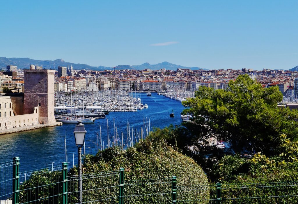 Vieux-Port harbor and central Marseille seen from the Fort Saint-Jean side