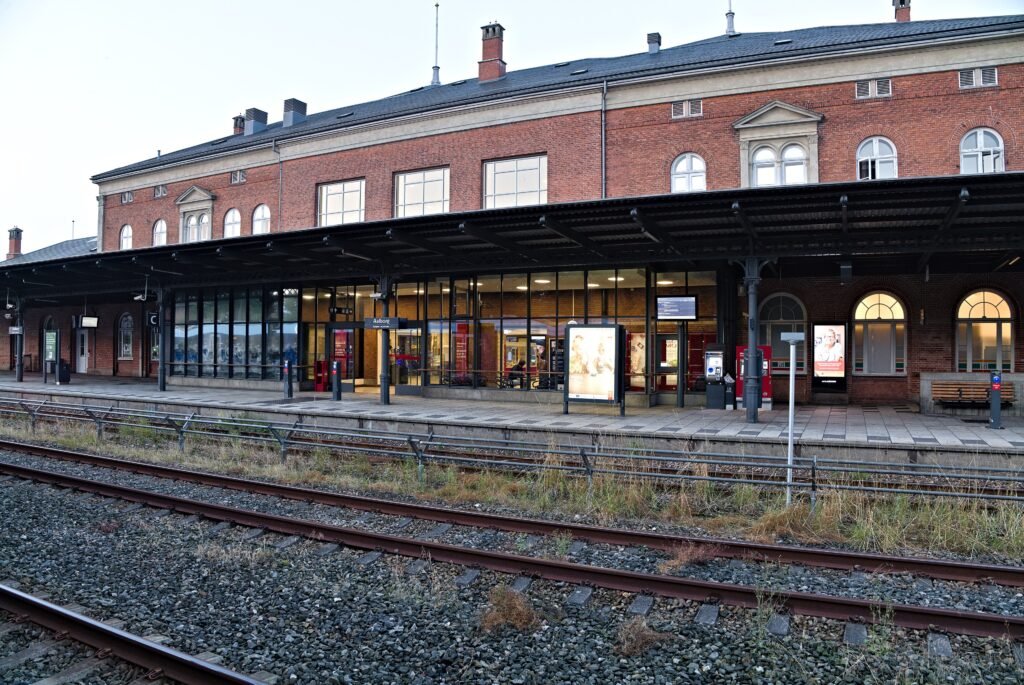 Aalborg Station building at John F. Kennedys Plads