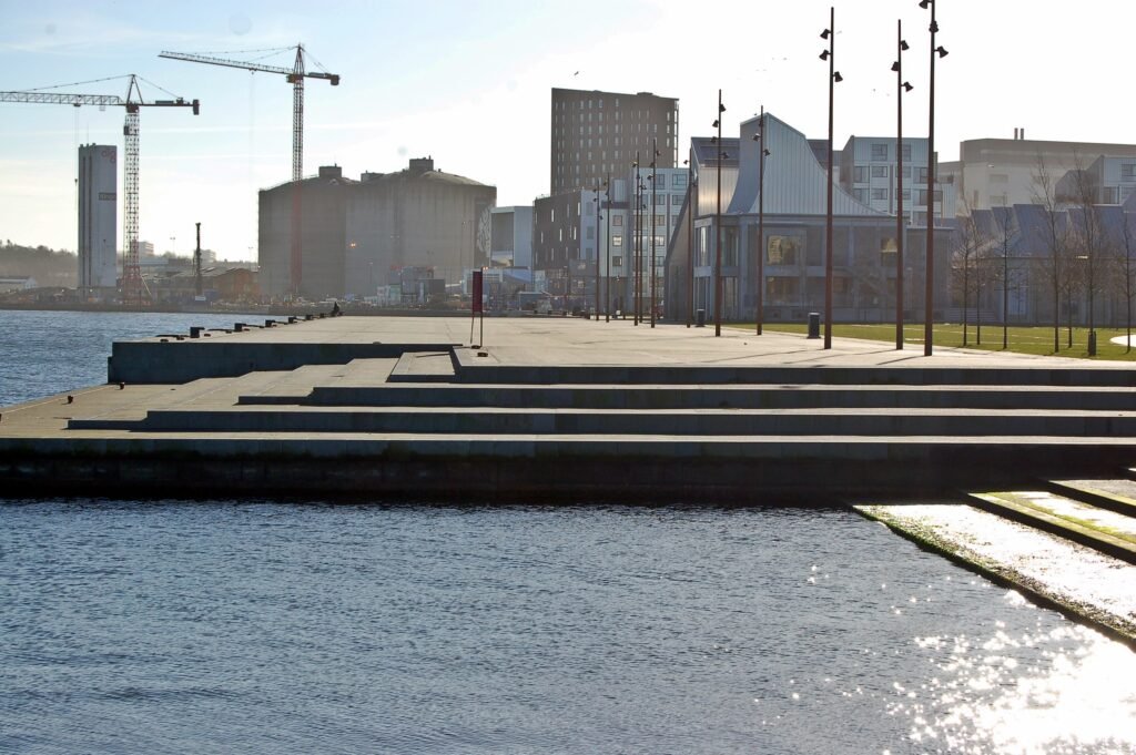 Aalborg waterfront promenade beside the Limfjord