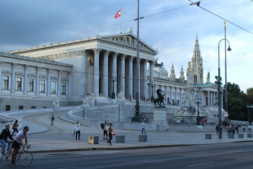 Austrian Parliament beside the Ringstrasse in Vienna
