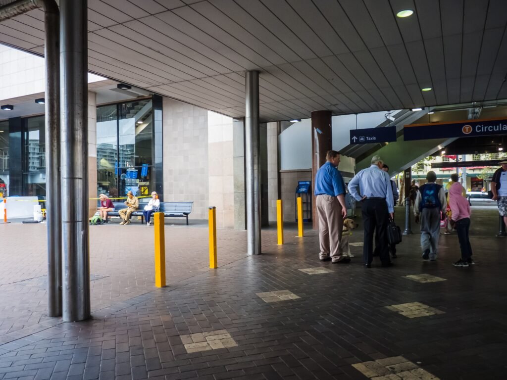 Circular Quay pedestrian promenade beside the ferry wharves in central Sydney