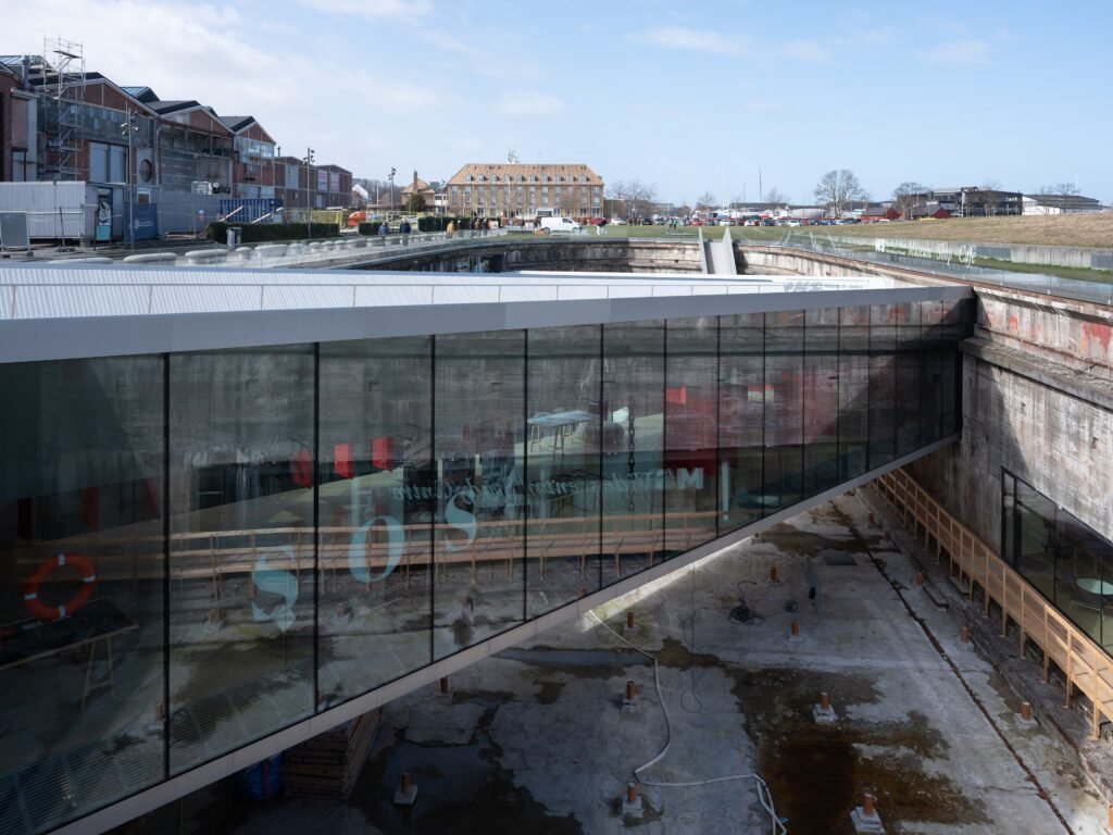 Ramps crossing the dry dock at the M/S Maritime Museum of Denmark in Helsingør