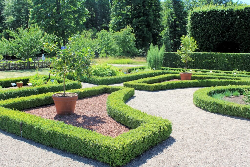French garden at Fredriksdal Museums and Gardens in Helsingborg