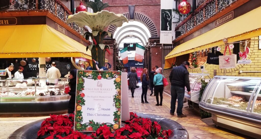 Interior aisles and stalls of the English Market in Cork