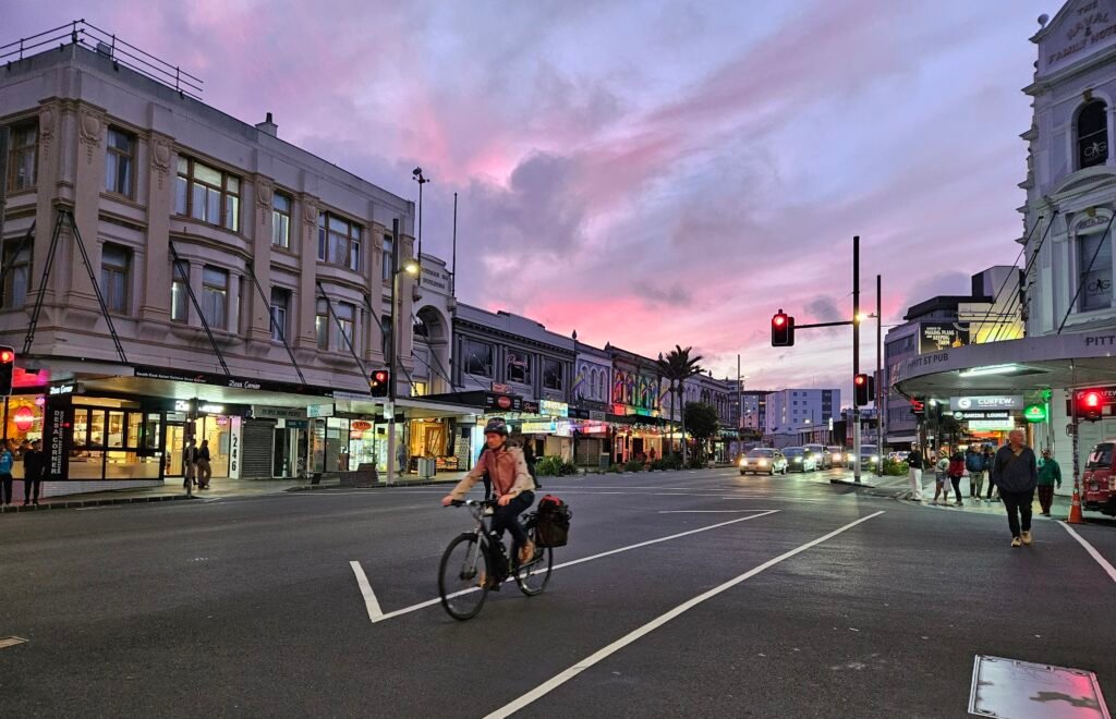 Karangahape Road at Pitt Street and Mercury Lane in Auckland