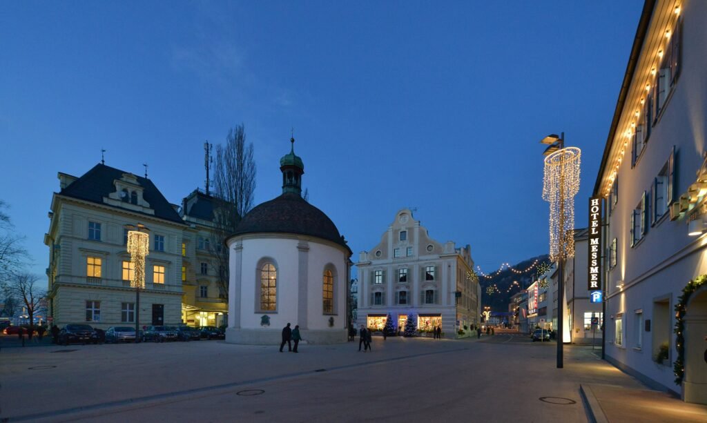 Kornmarktplatz streetscape in central Bregenz