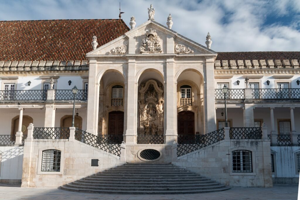 Large stone staircase at Paço das Escolas in the University of Coimbra