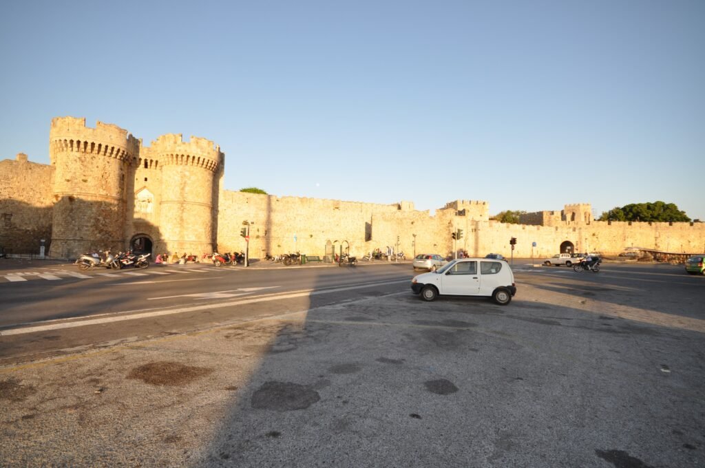 Marine Gate and the east walls of the Medieval City of Rhodes