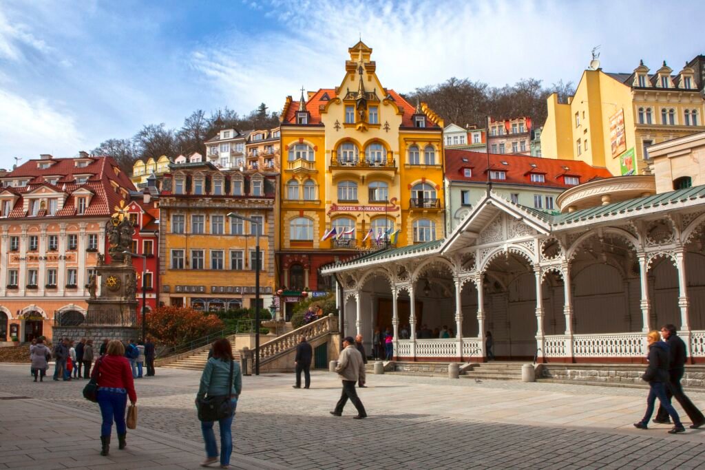 Market Colonnade in Karlovy Vary with its covered promenade