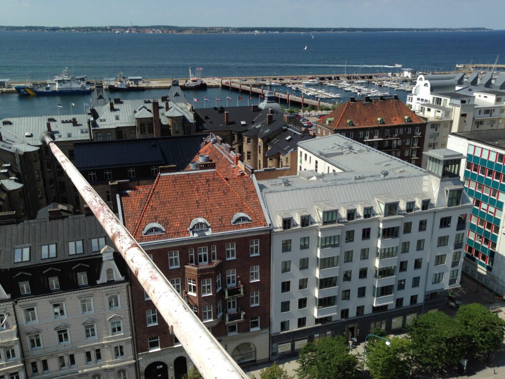 Norra Hamnen marina and waterfront buildings in Helsingborg