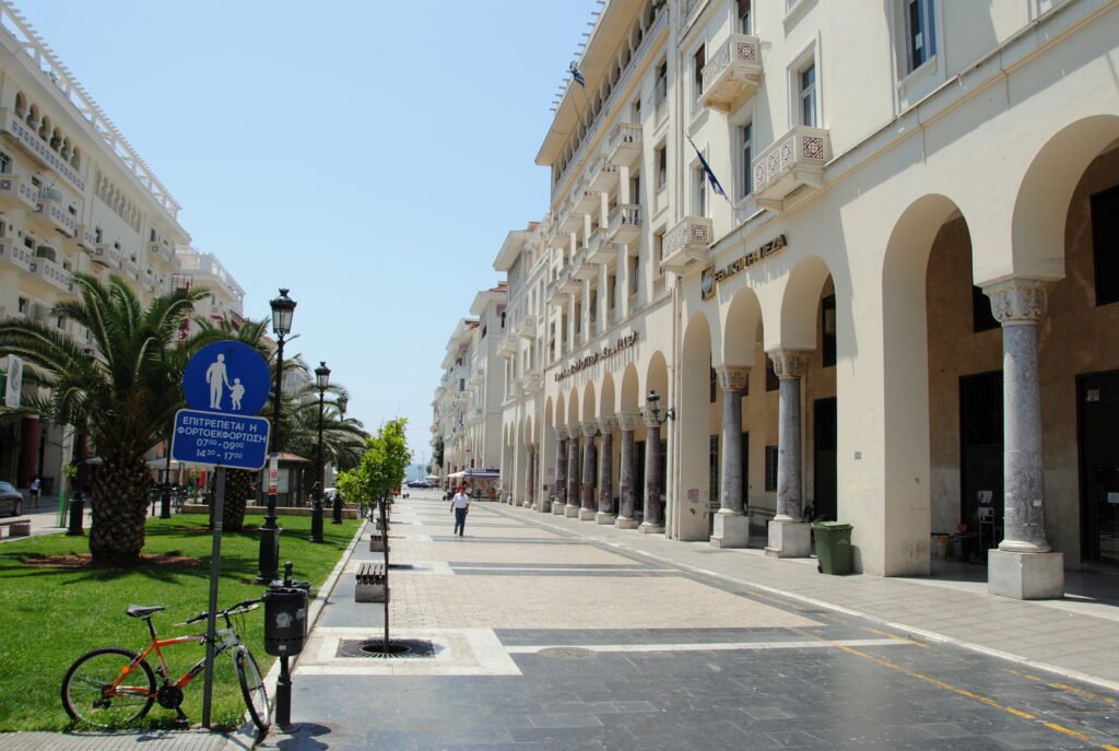 Pedestrianized Aristotelous Street in central Thessaloniki