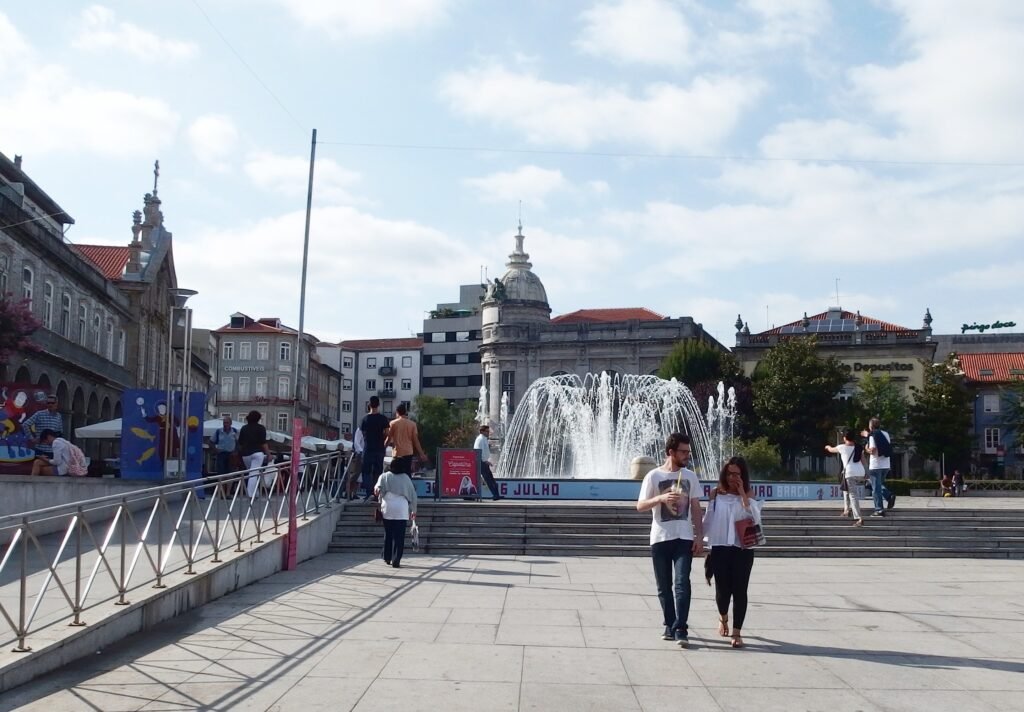 Praça da República public square and pedestrian space in central Braga